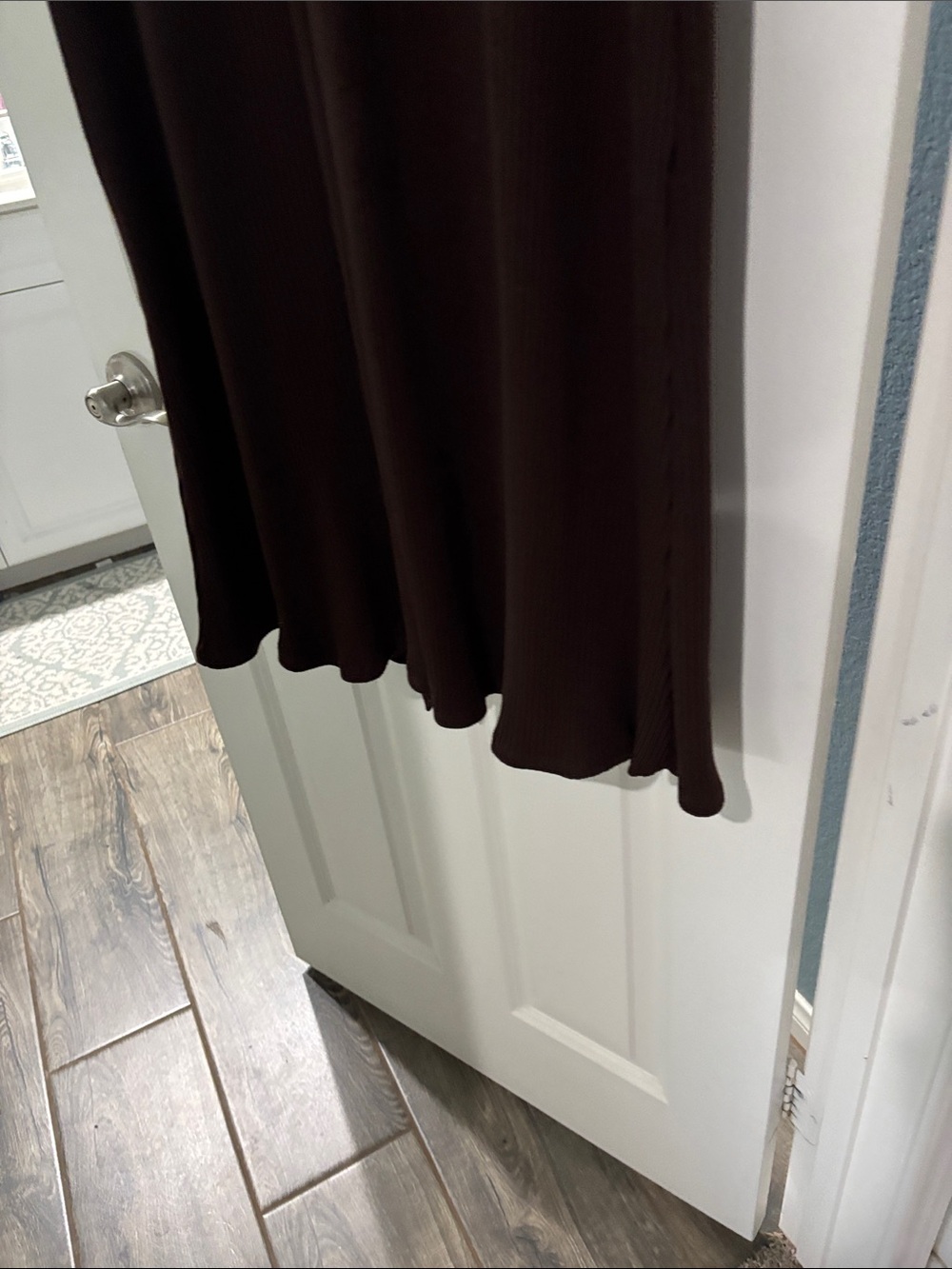 Target Dark Brown Ribbed Button-Front Midi Dress - Picture 3 of 4